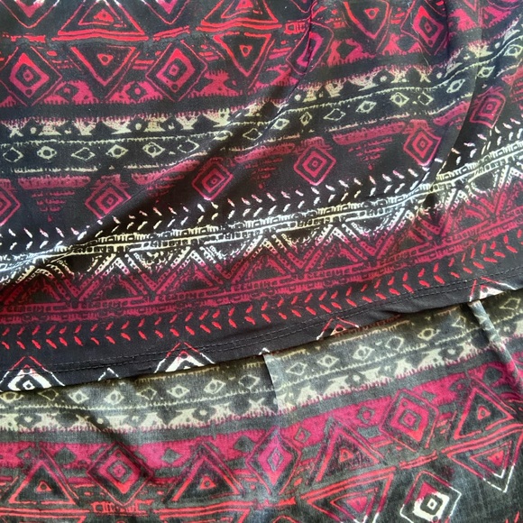 Aztec Pattern Strapless High Low Sun Dress - Picture 2 of 4